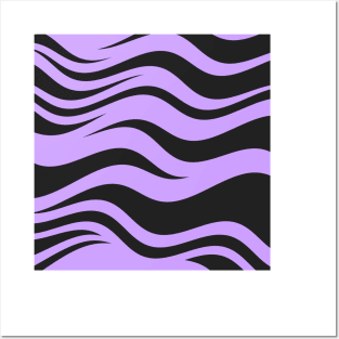 Black Zebra Stripes on Purple Posters and Art